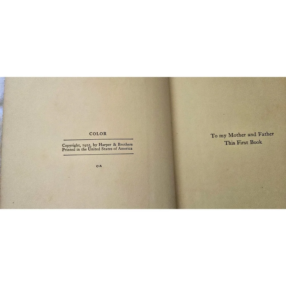 Color by Countee Cullen 1925 First Edition Harper Brothers Poetry Vintage Book